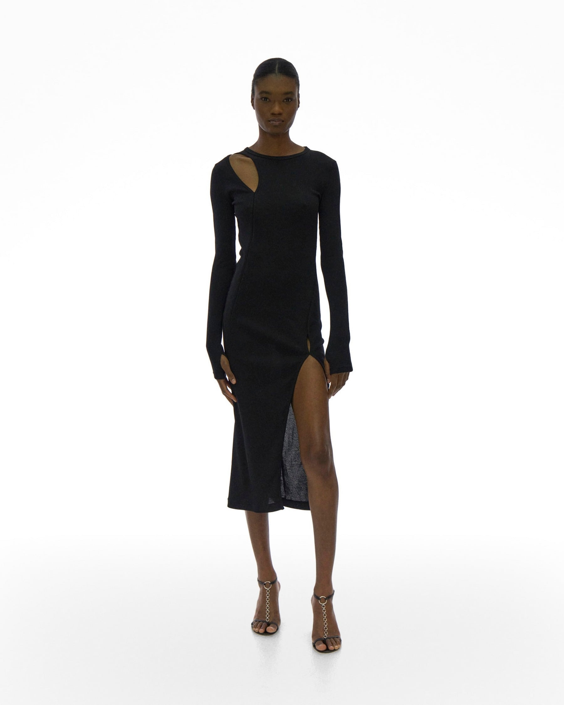 SLASH LONG SLEEVE DRESS - 3