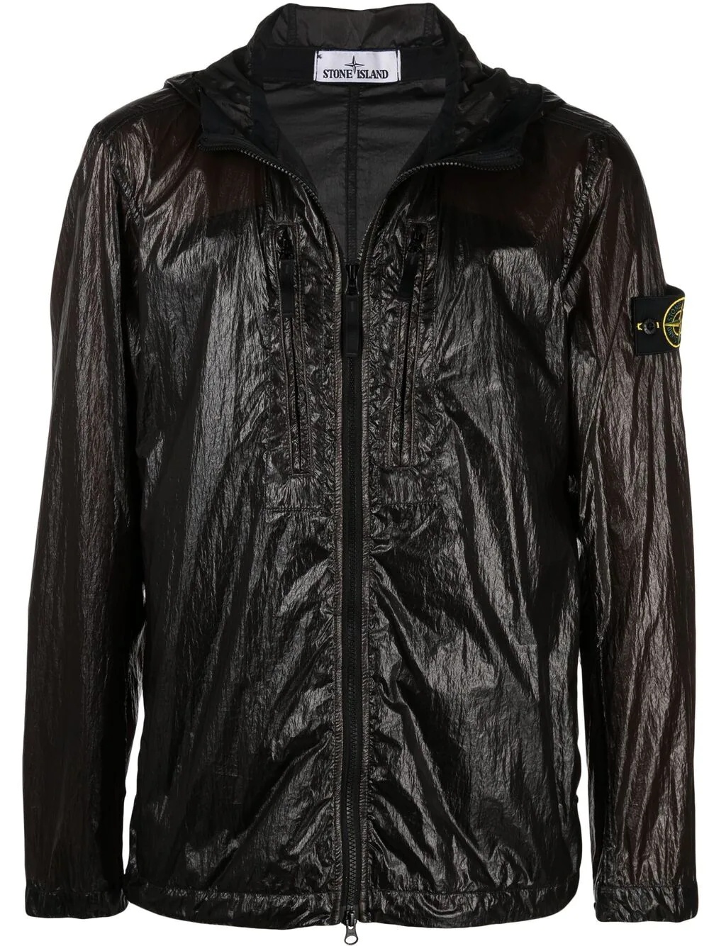 high-shine zipped jacket - 1