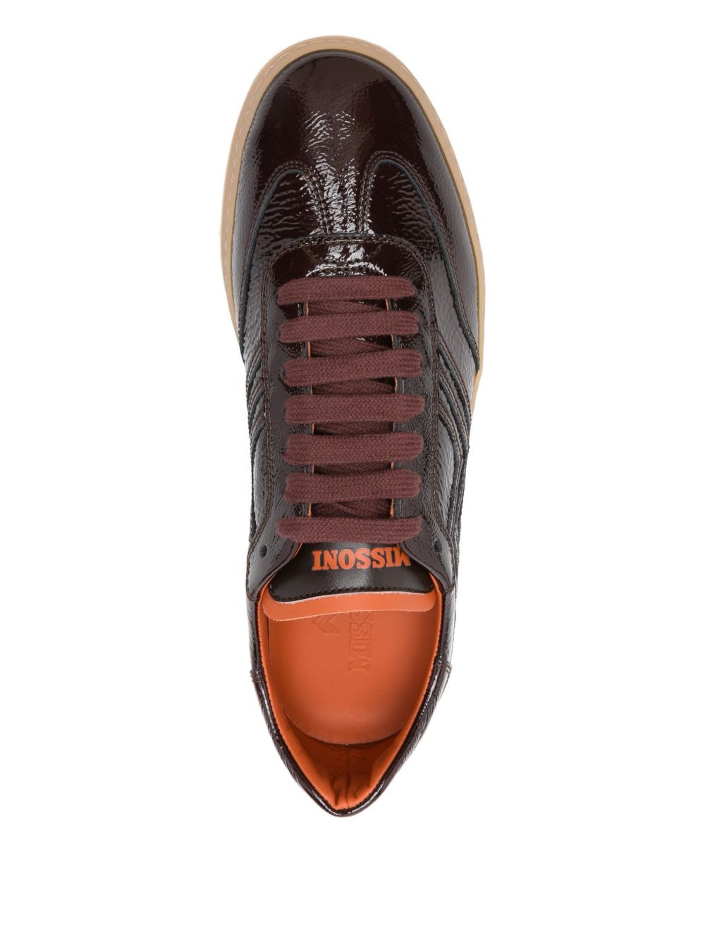 patent-leather zigzag sneakers - 4