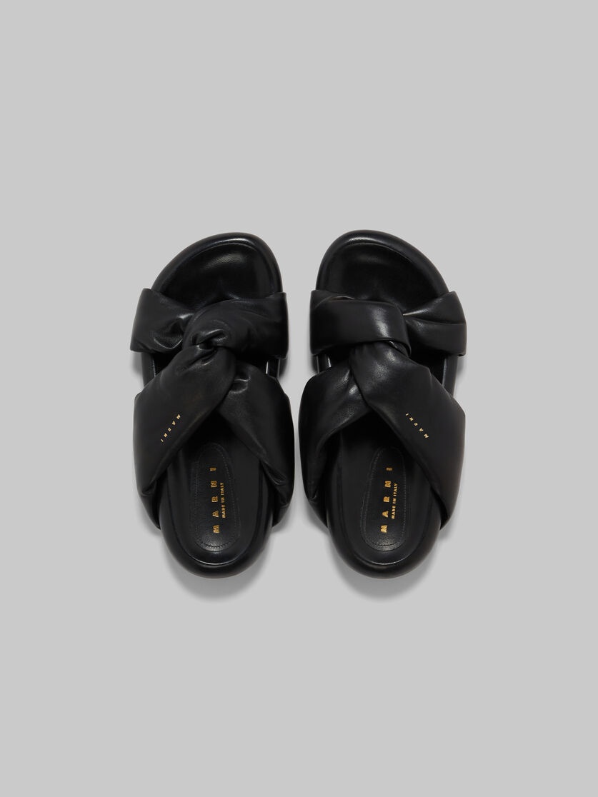 BLACK TWISTED LEATHER BUBBLE SANDAL - 4