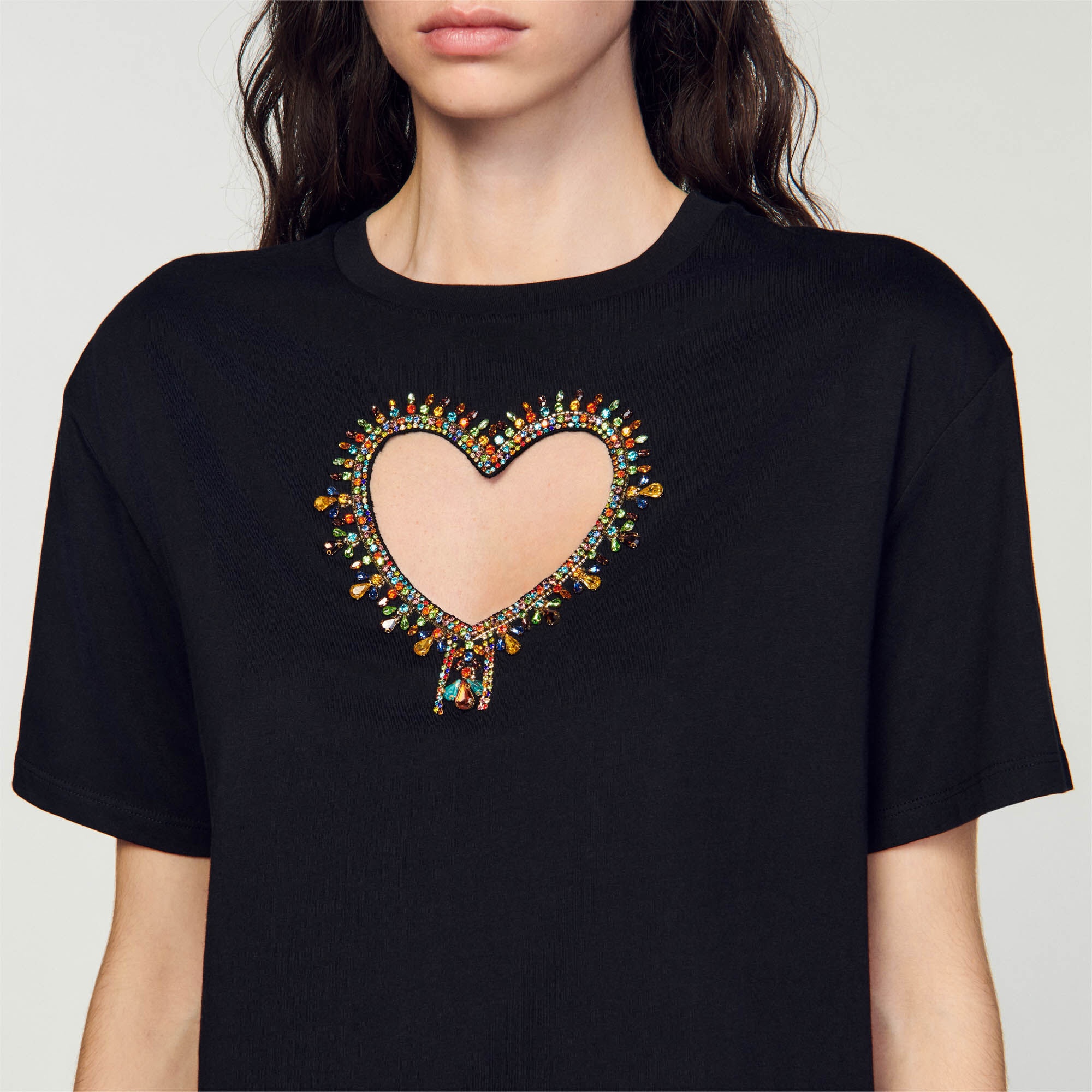 Balenciaga store rhinestone heart shirt