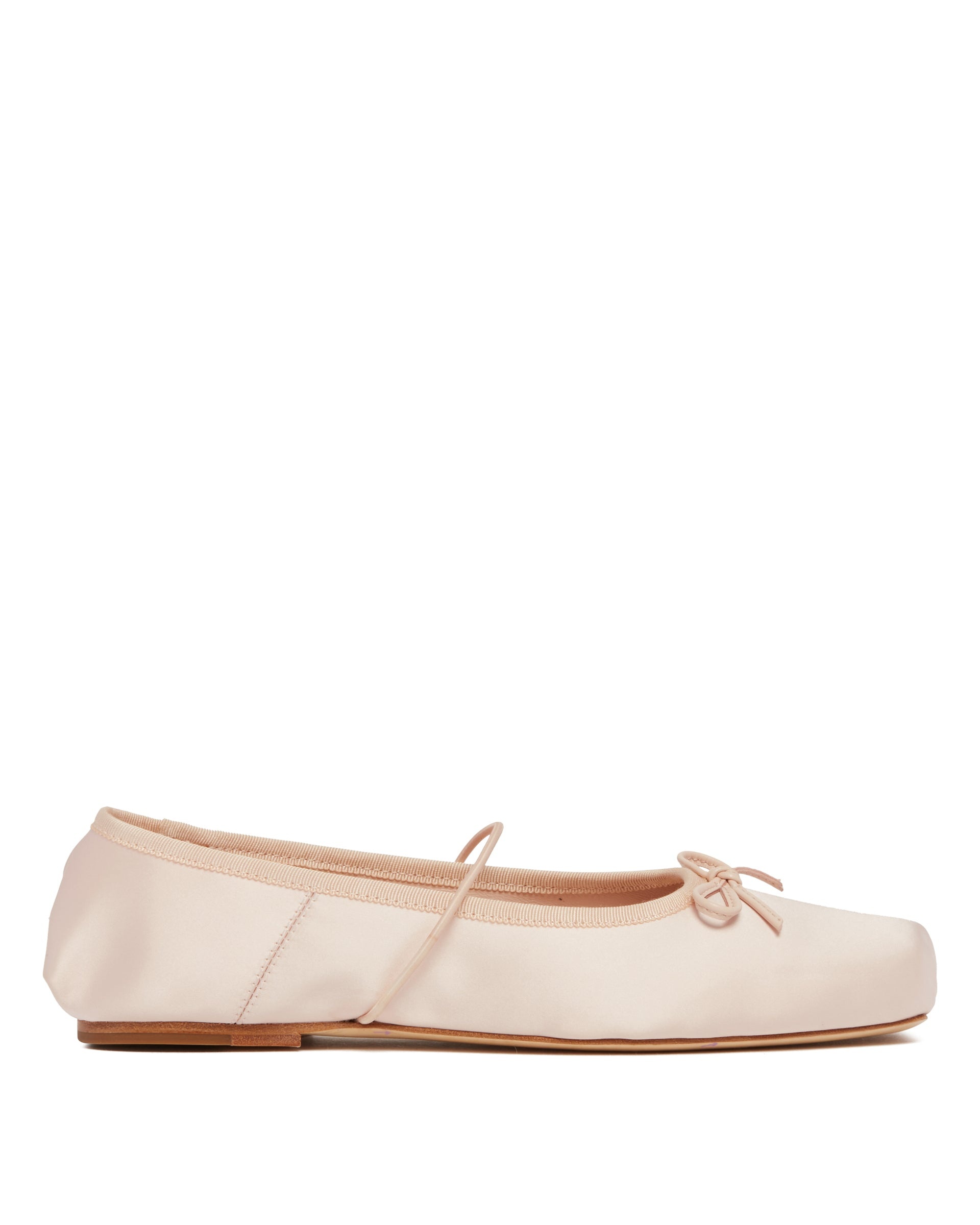 Pink Satin Mignon Flats - 1