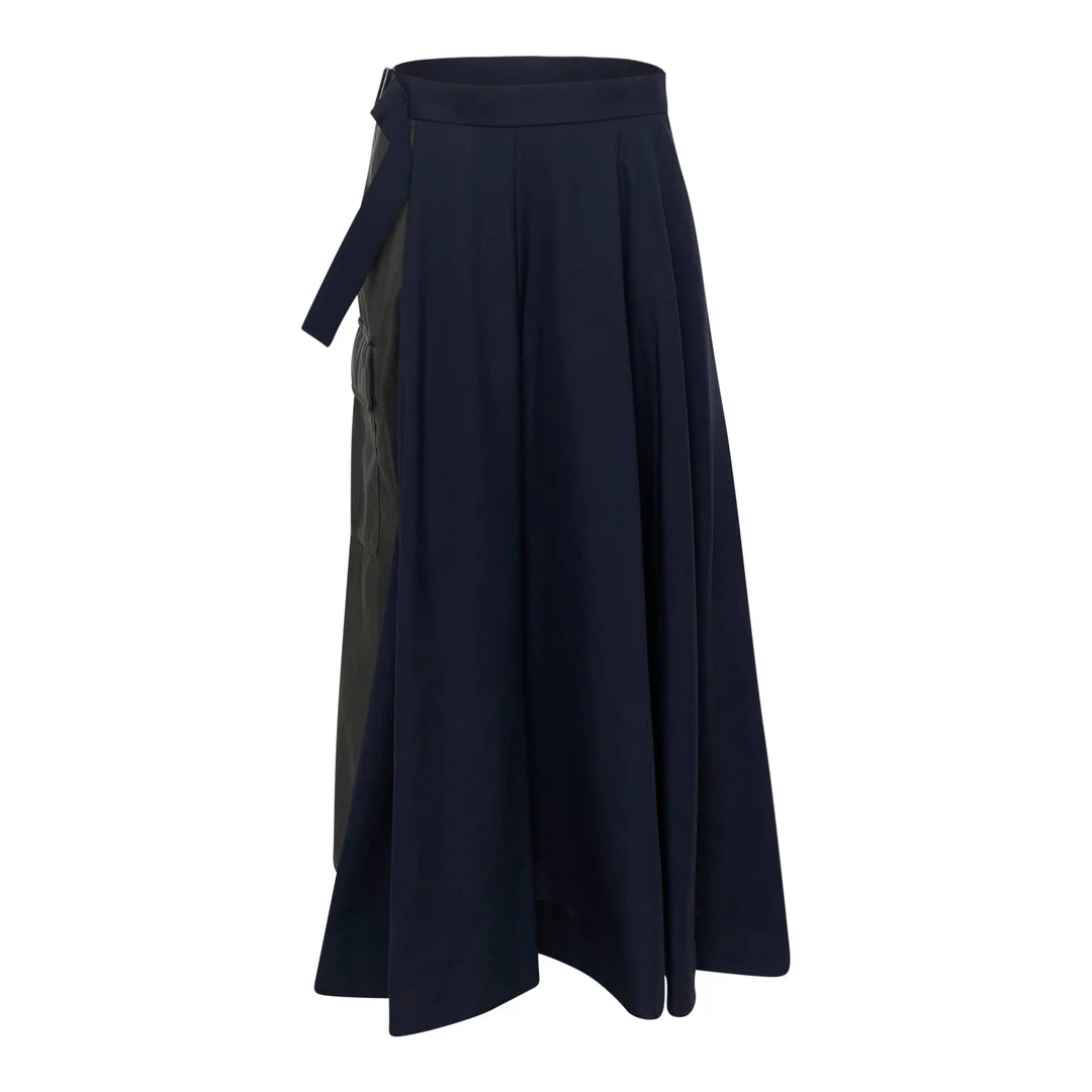 Nylon Twill Suiting Skirt - 1