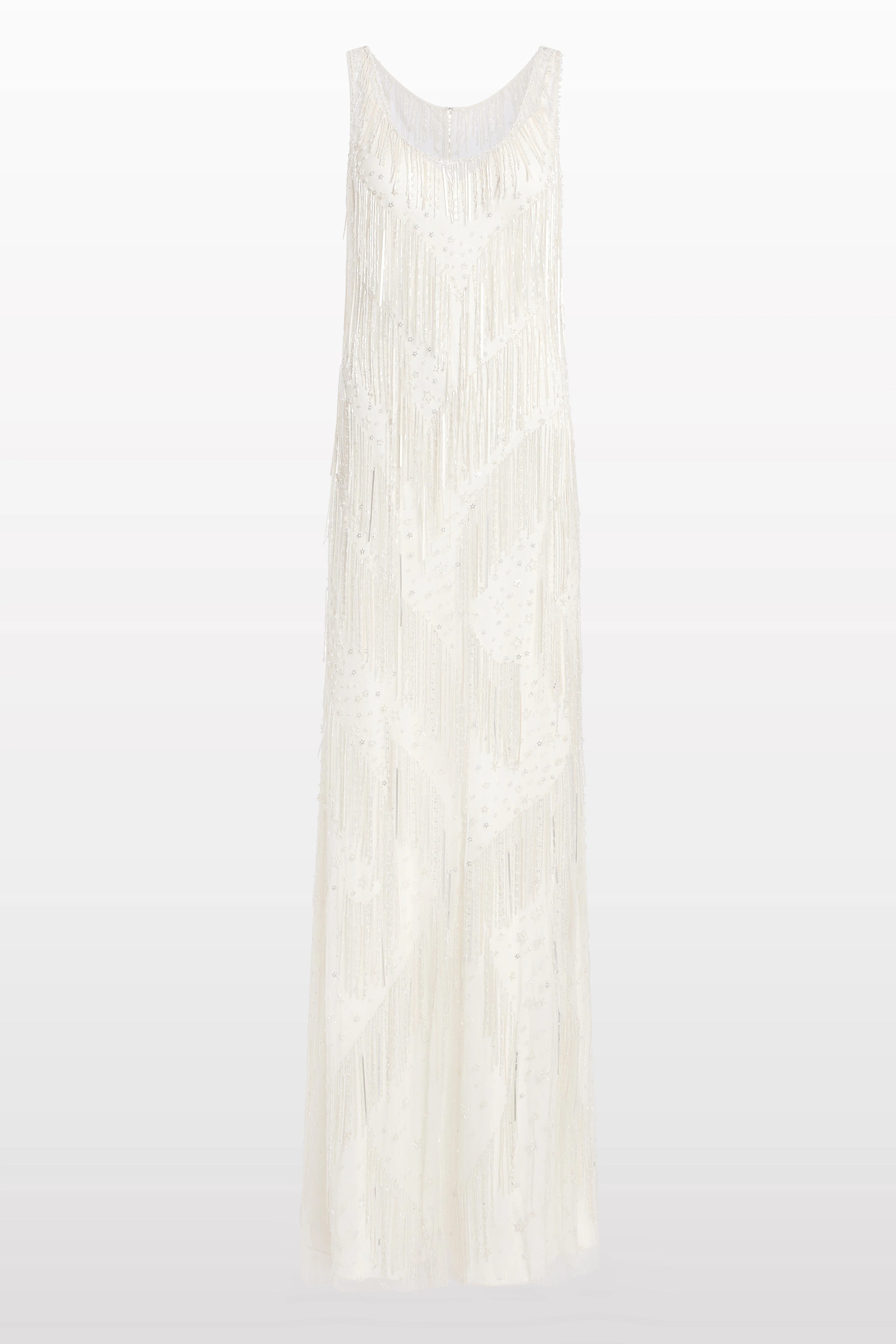 Jenny Packham Symphonie Fringed Dress in Ivory at Nordstrom - 1