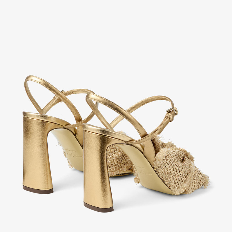 JIMMY CHOO Annika 95
Gold Woven Fabric & Nappa Leather Sandals outlook