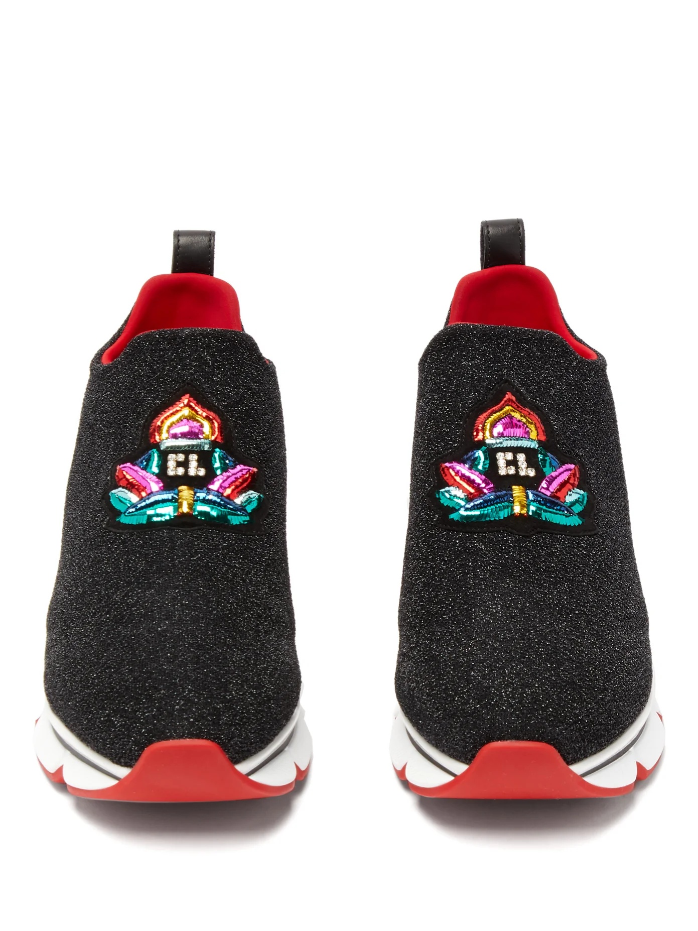 Crestirun crest-appliqué sock trainers - 5