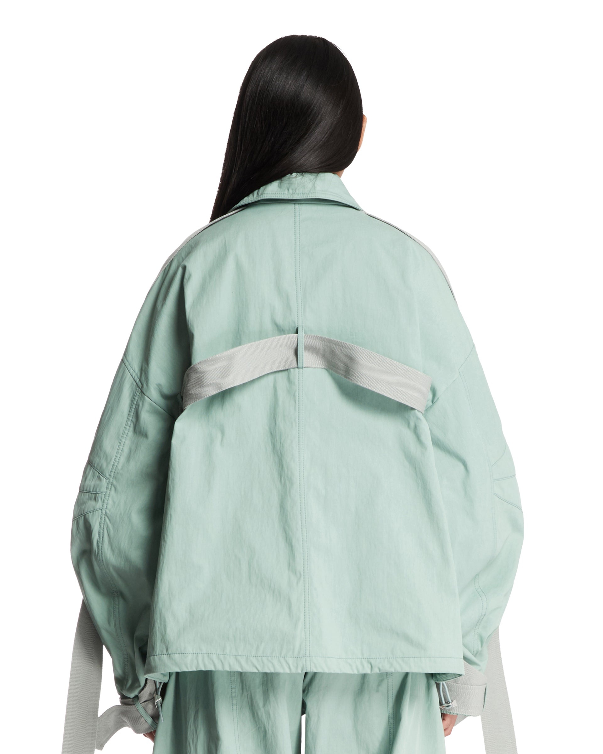 Green Gabardine Bomber Jacket - 3