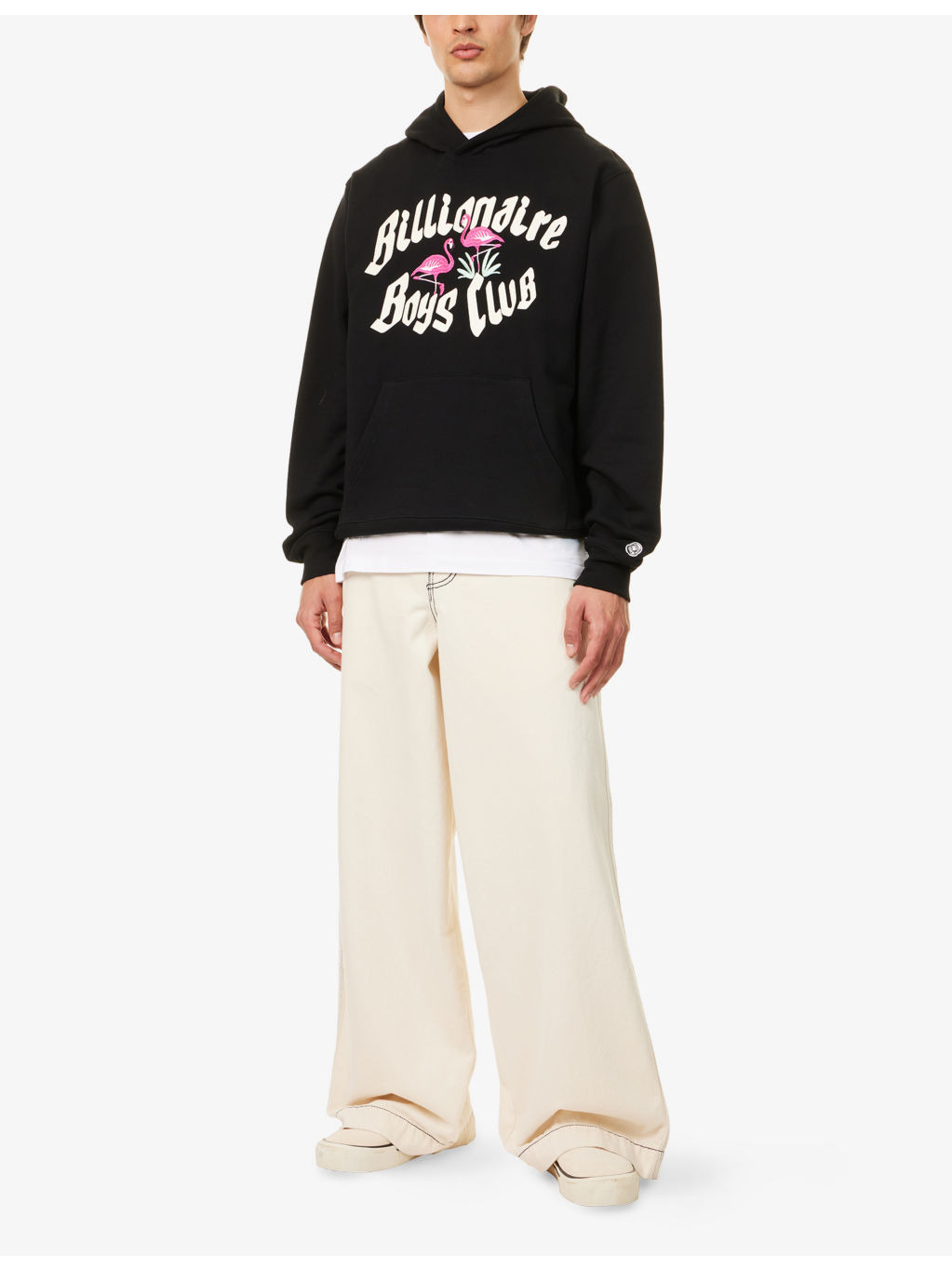 Flamingo Embroidered Cotton Hoody - 2