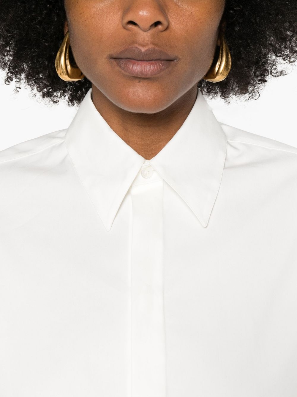 Boyfriend spread-collar cotton shirt - 5