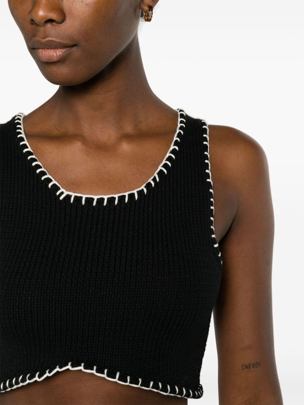 Blanket Stitch cropped tank top - 5