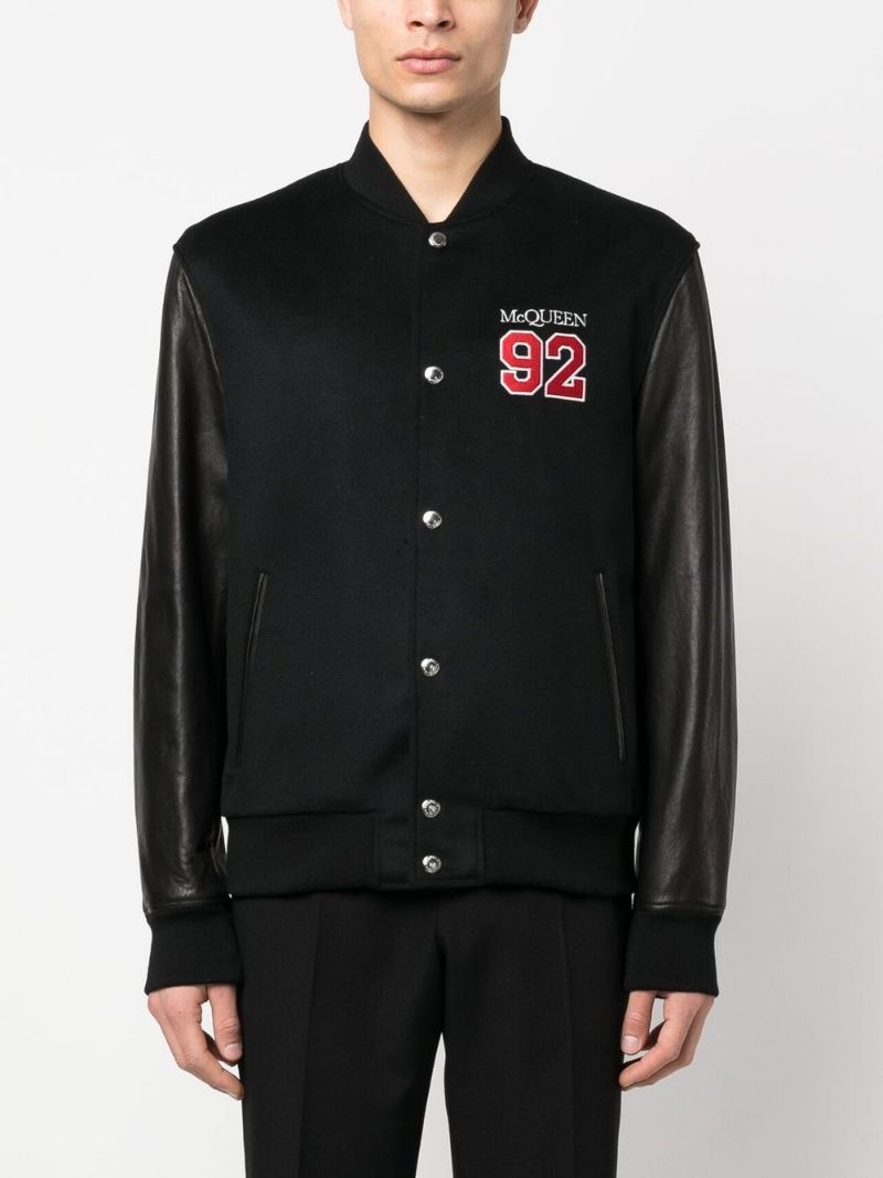 logo-embroidered varsity jacket - 3