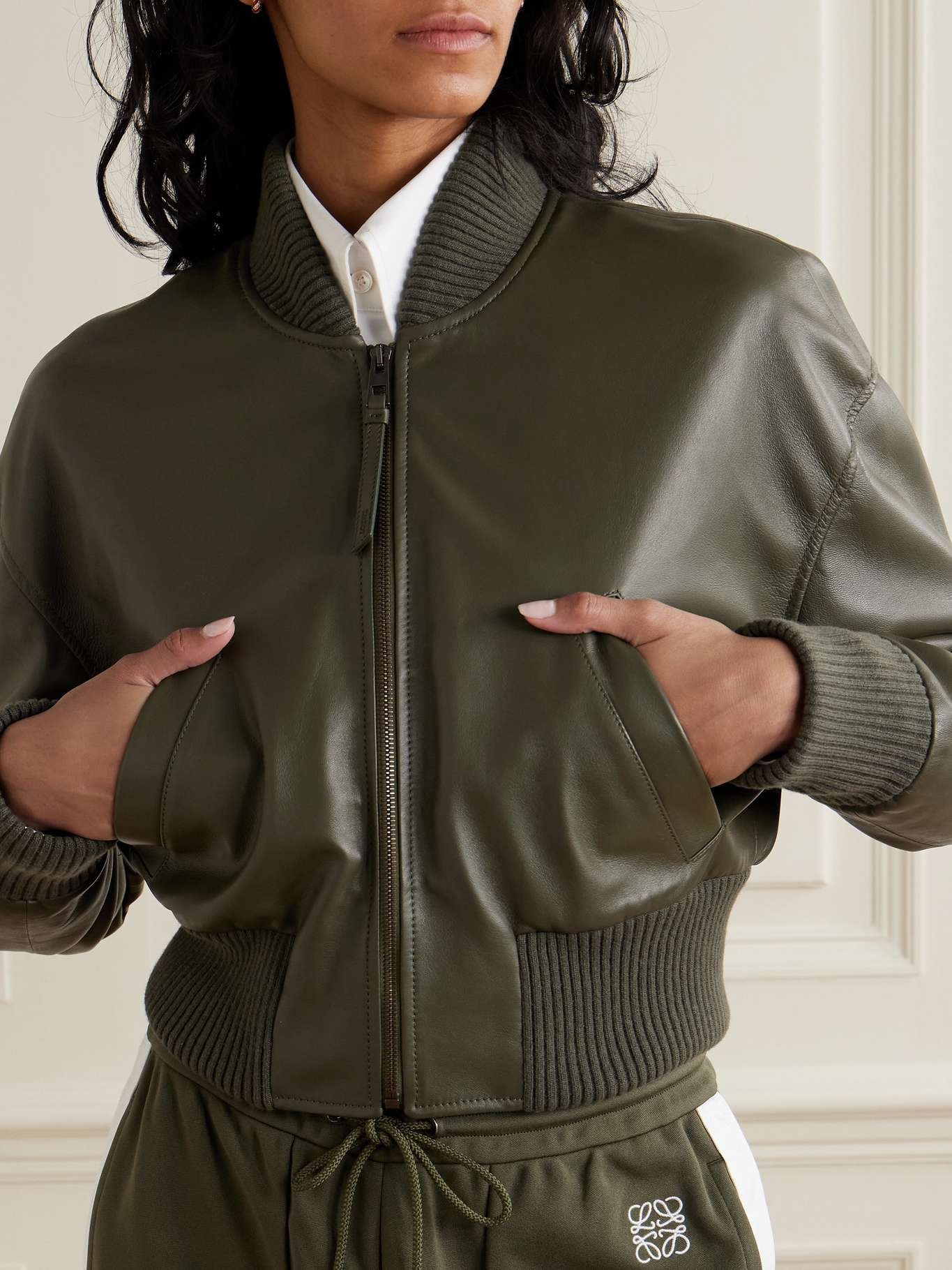 Loewe Cropped leather bomber jacket | netaporter | REVERSIBLE