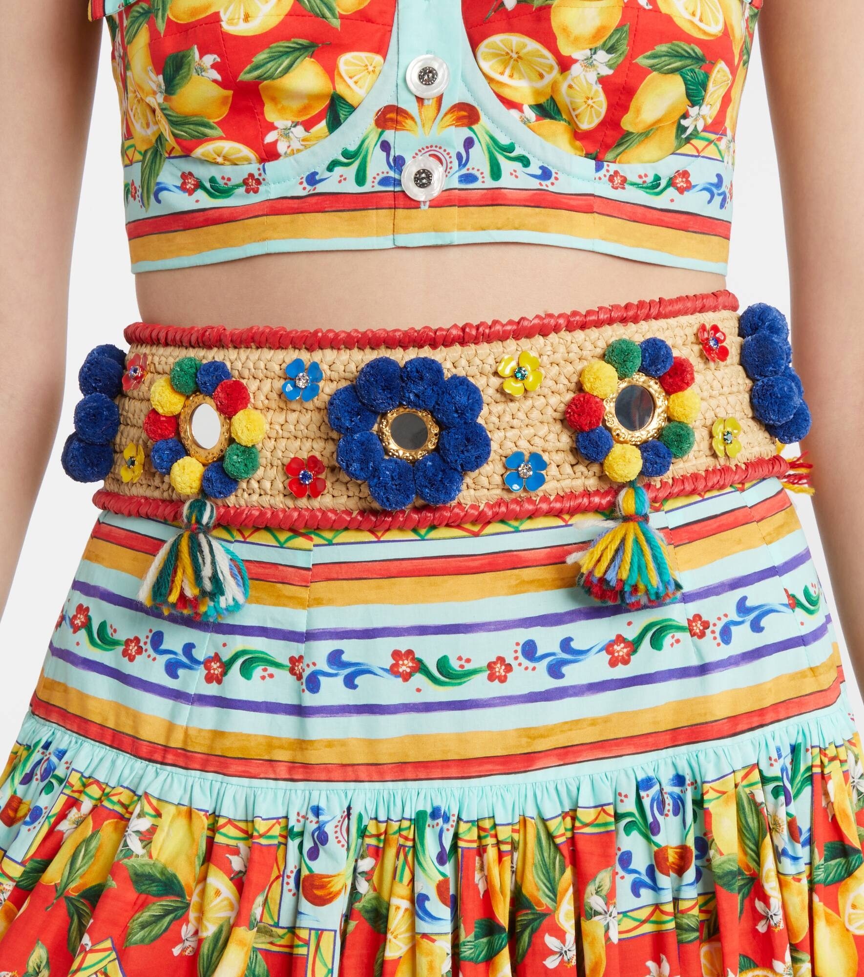Embellished raffia belt - 3