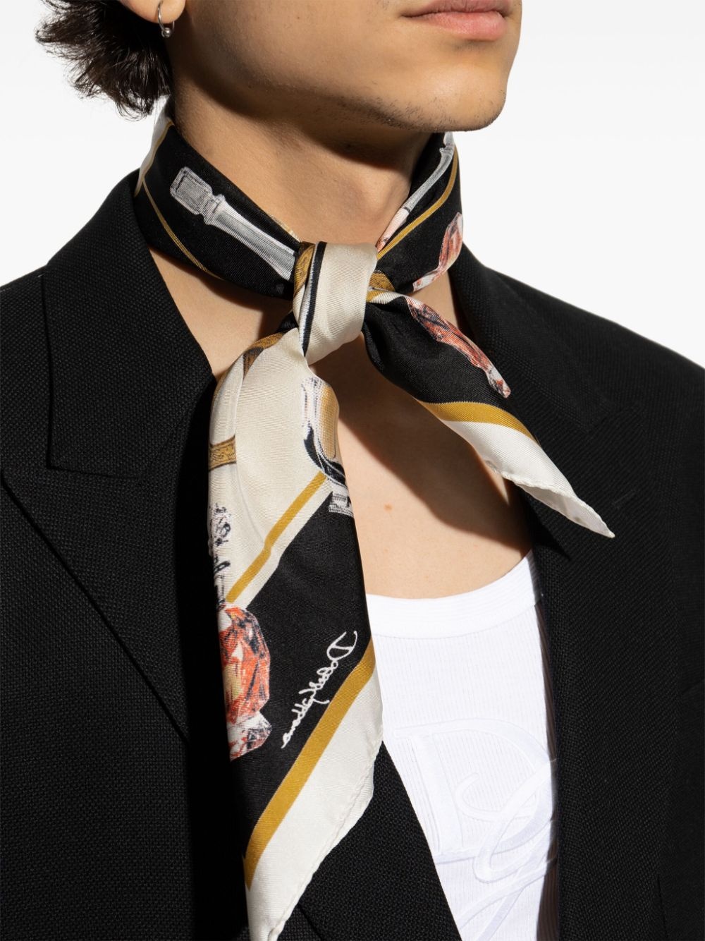 perfume bottle-print scarf - 4