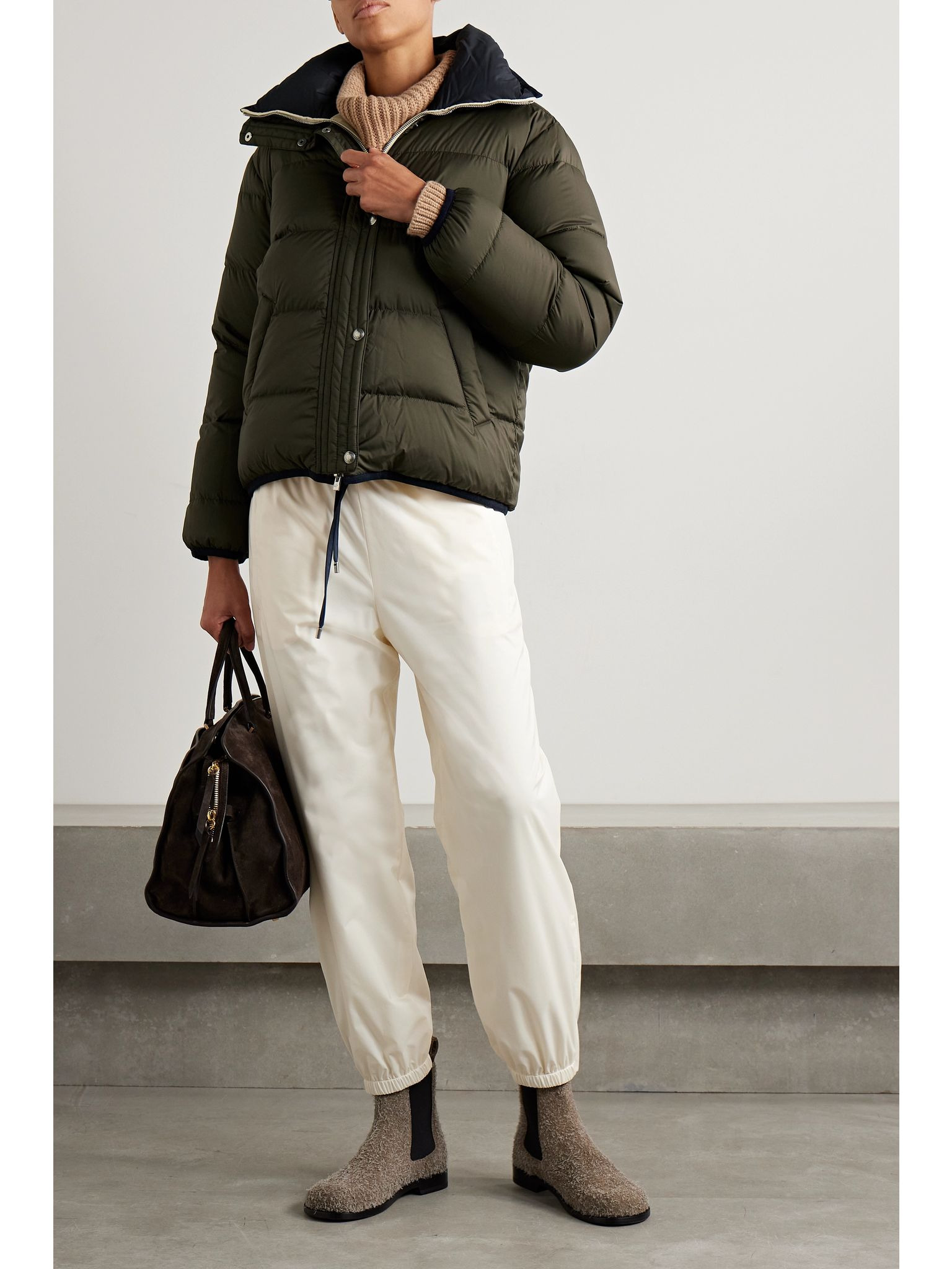 Mitty reversible two-tone quilted shell down jacket Dark green - 2