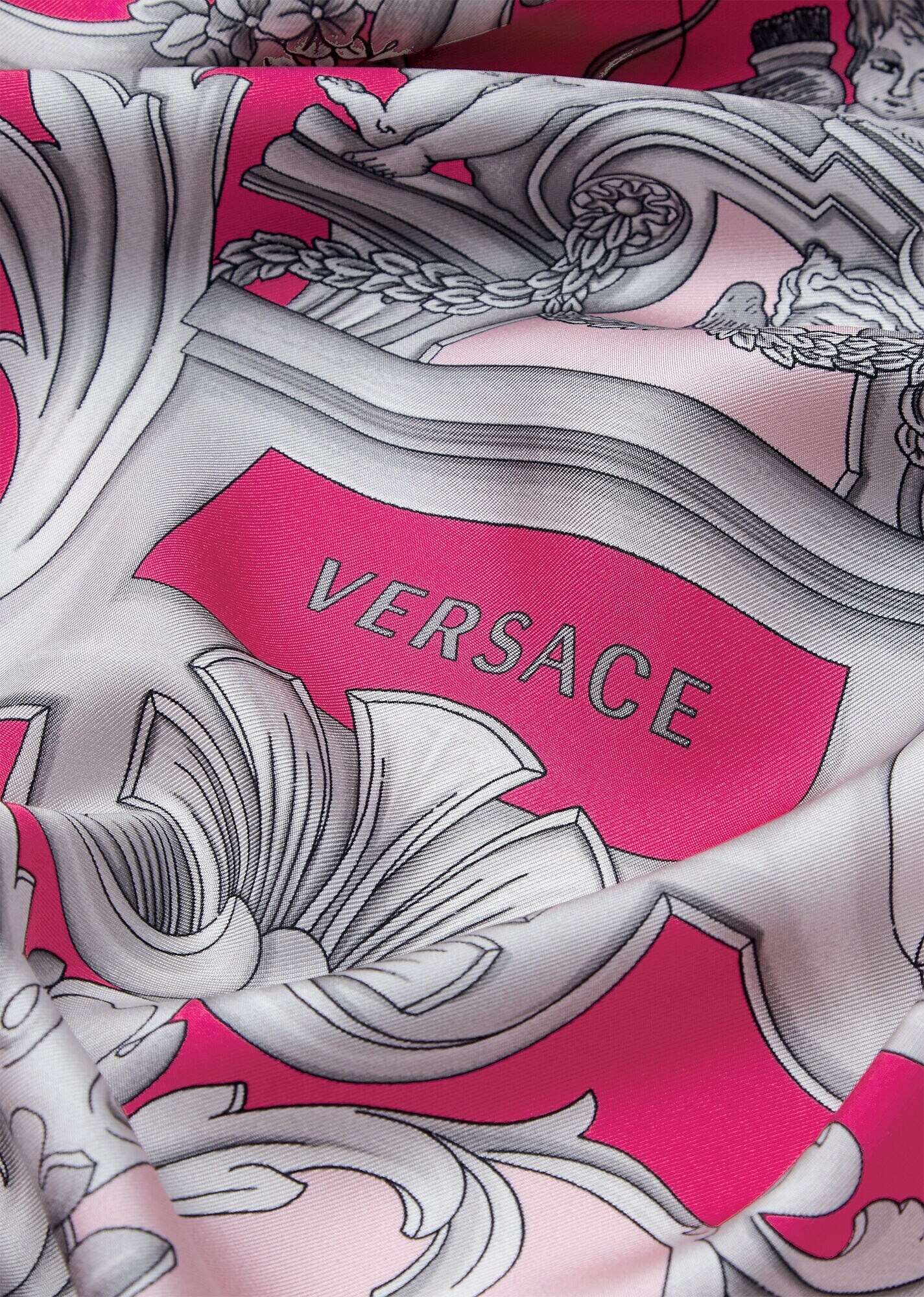 Sliver Baroque Silk Foulard - 2