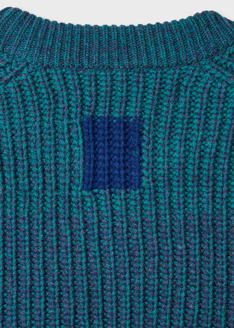 Paul Smith loves Barbour - Rosette Blue Saddle Crew Neck Sweater 3