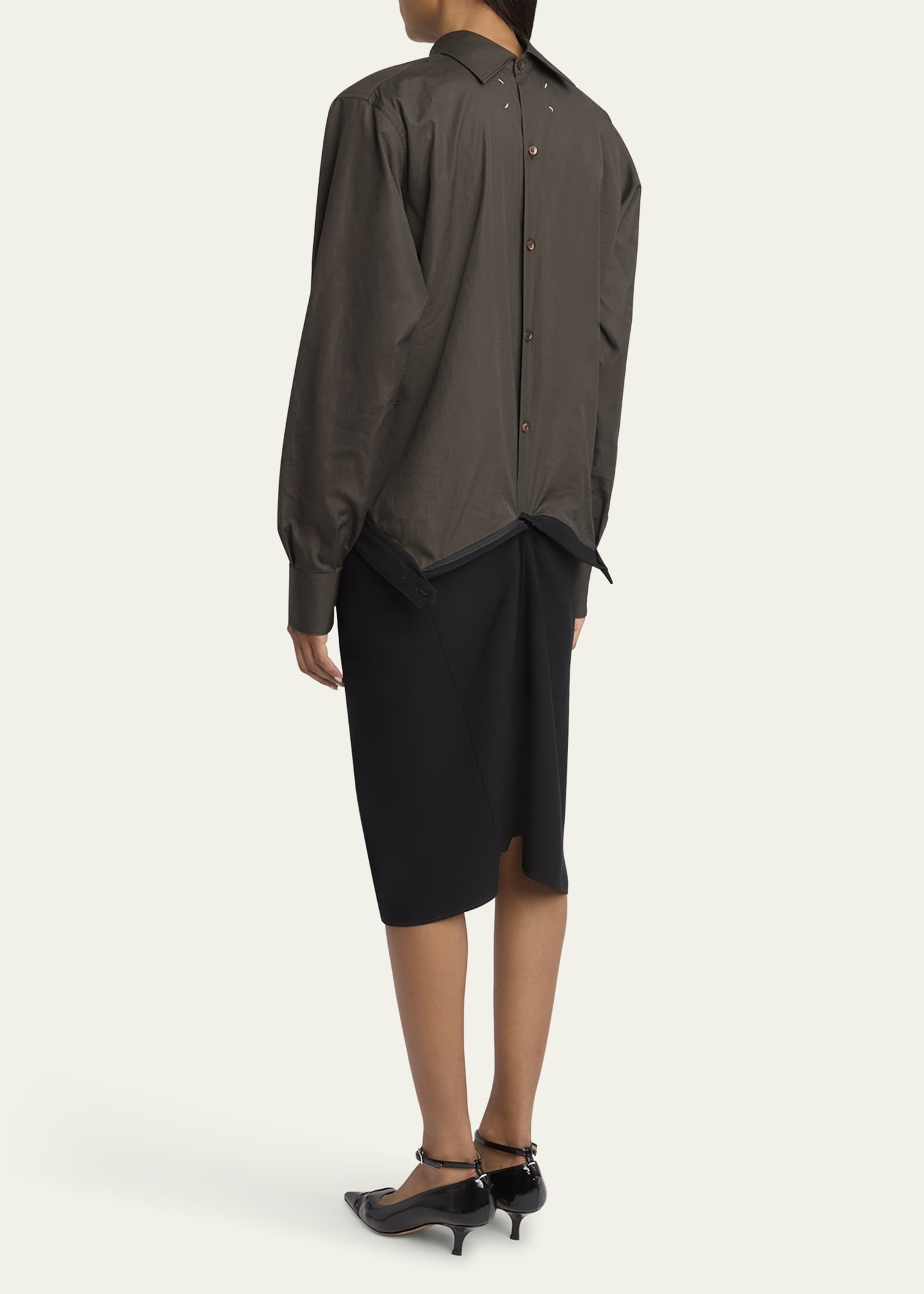 Hybrid Backward Wool Midi Dress - 3