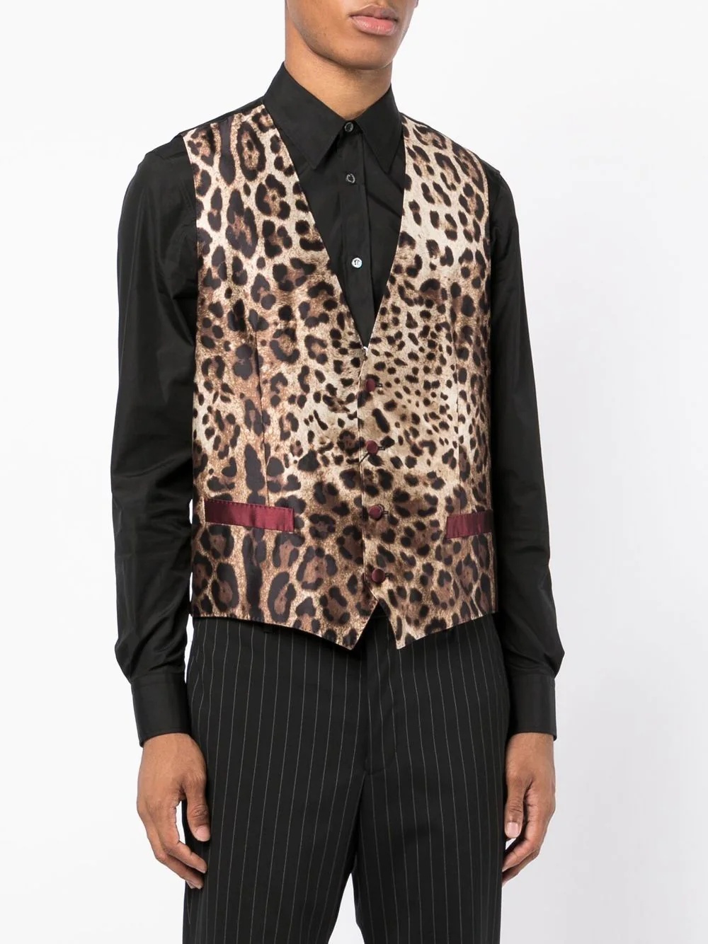 leopard-print tailored waistcoat - 3