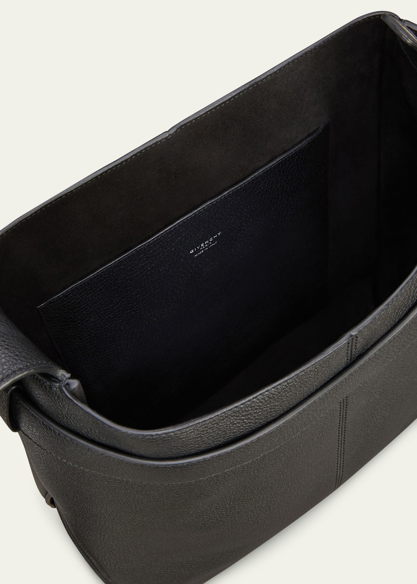 Men's Medium Belted Grained Leather Shoulder Bag - 3