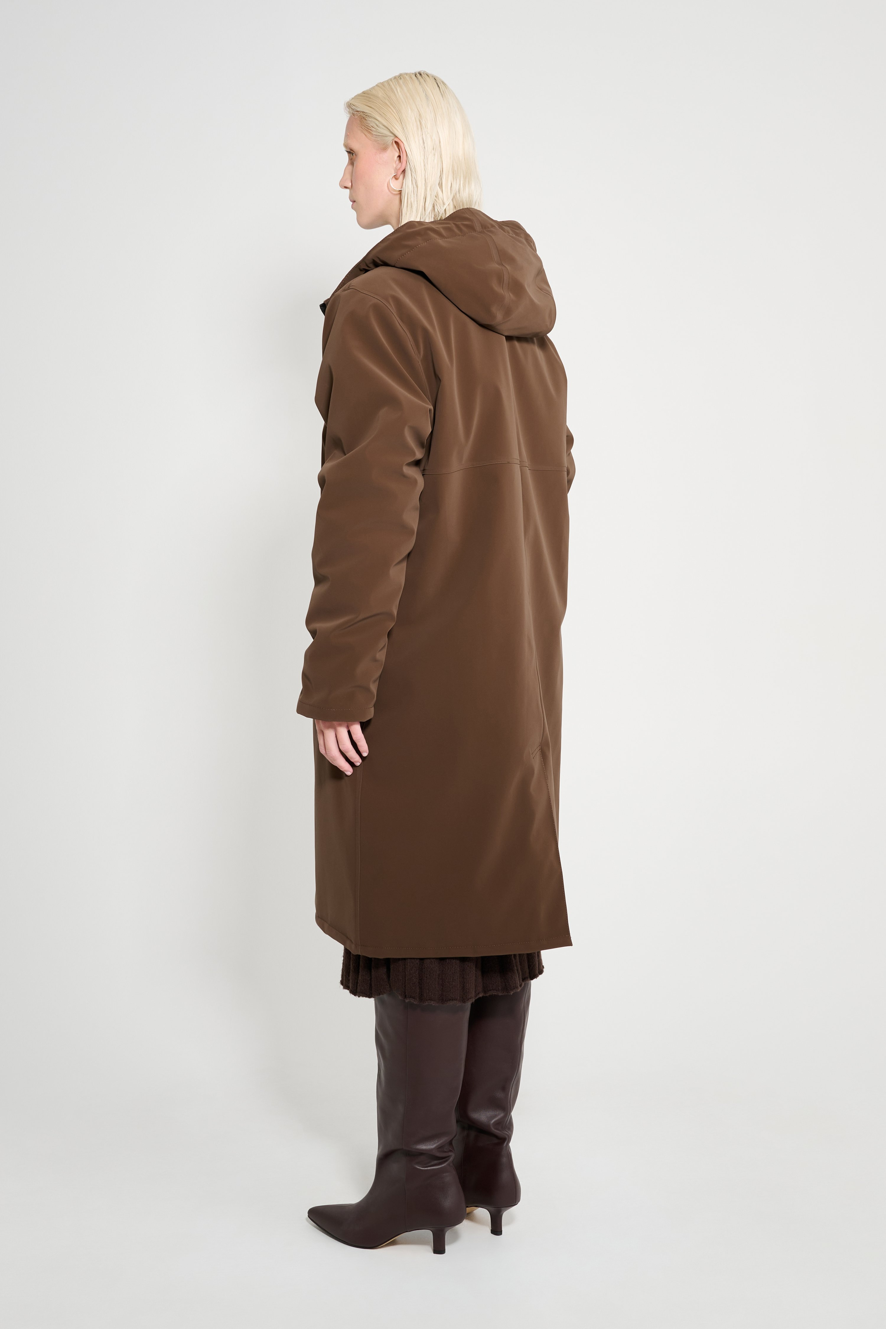 Stockholm Long Matte Winter Coat Dark Brown - 4