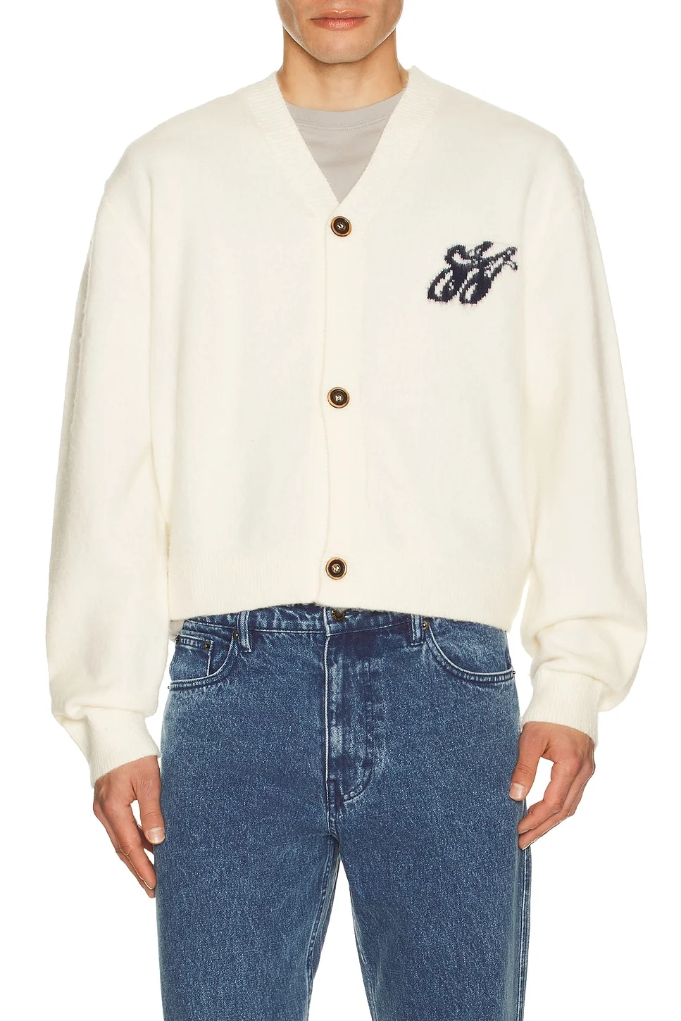 H Brushed Knit Cardigan - 1