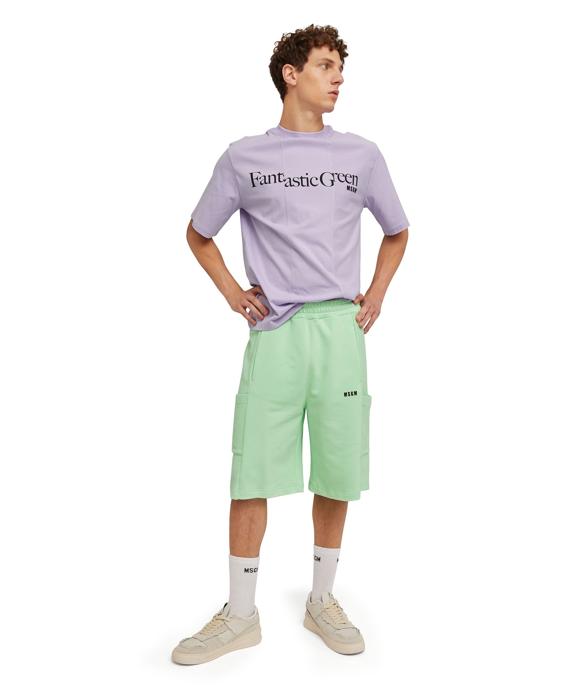 Organic cotton crewneck t-shirt from the MSGM Fantastic Green Capsule - 5