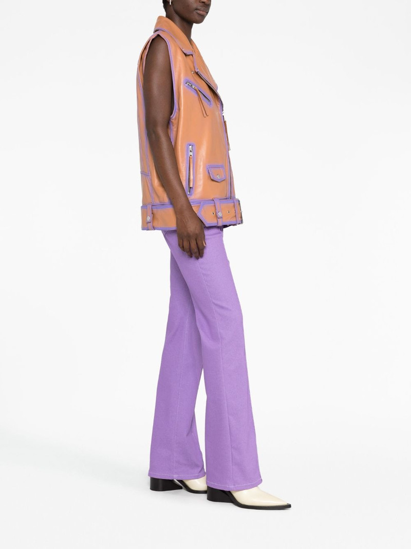 contrast-trim leather vest 4