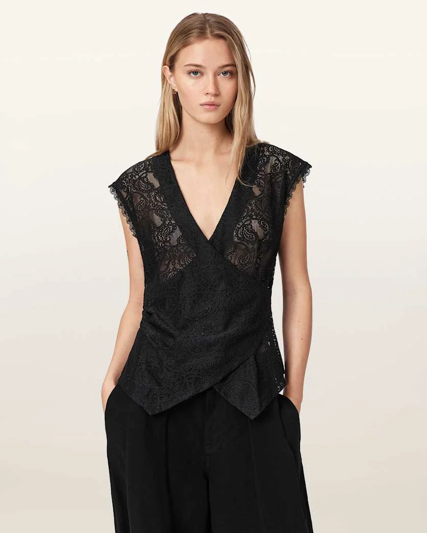 VERA SLEEVELESS WRAP BLOUSE - 1