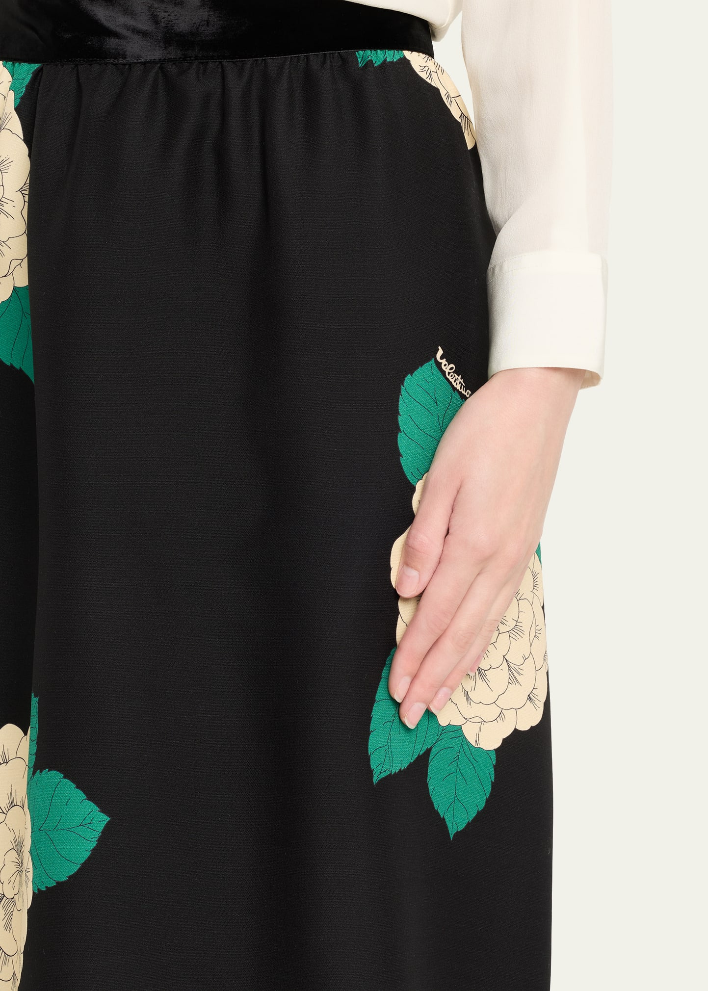 Ortensia-Print Crepe Ruffle Ankle Skirt - 5