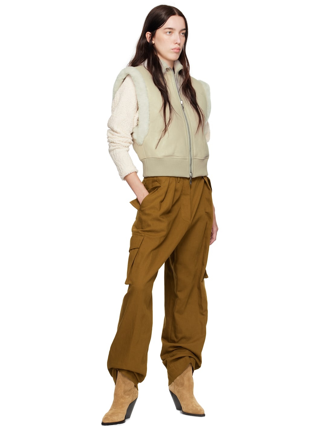 Off-White Edwina Reversible Shearling Vest - 5