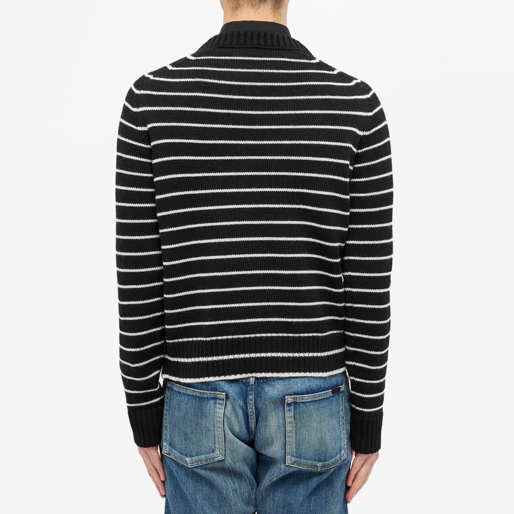 Saint Laurent Stripe Ribbed Crew Knit - 4