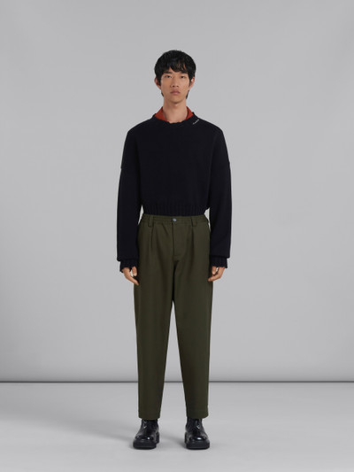 Marni CROPPED TROUSERS IN GREEN GABARDINE outlook