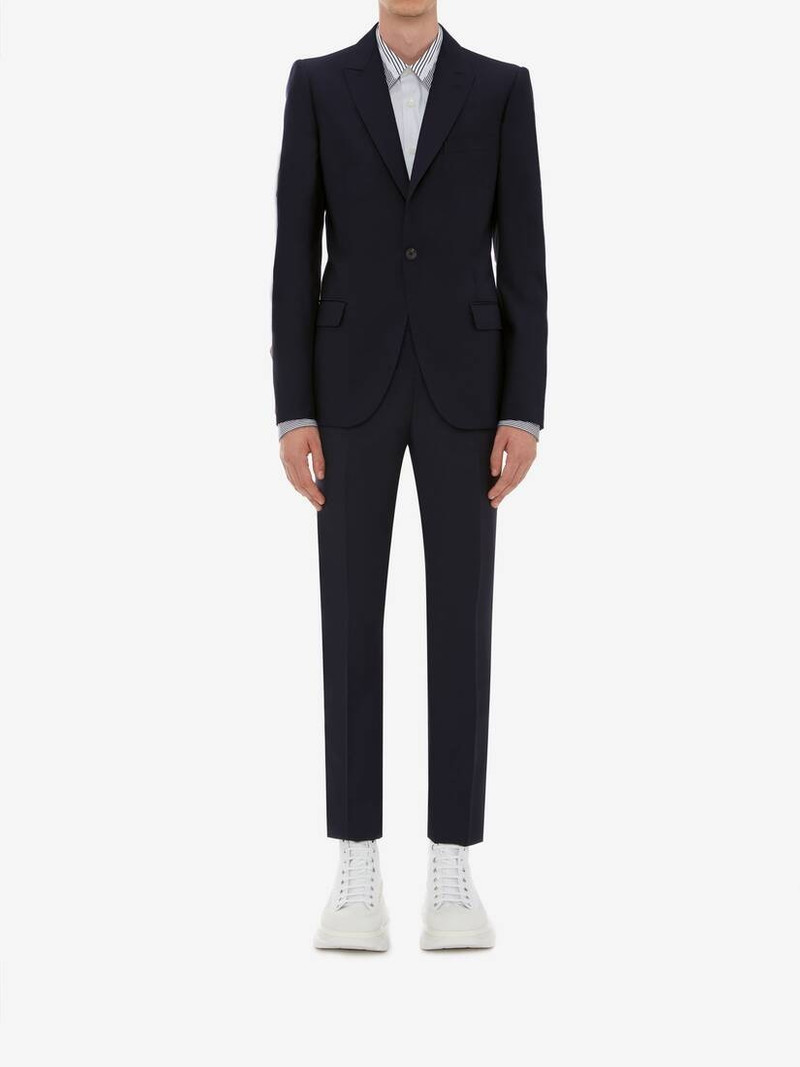 Alexander McQueen Wool Mohair Pants in Navy outlook