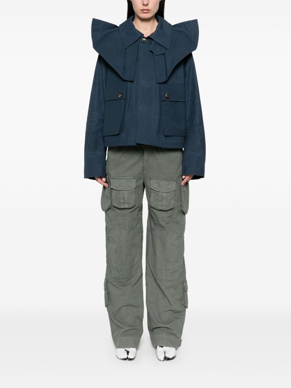 cropped trench jacket - 2
