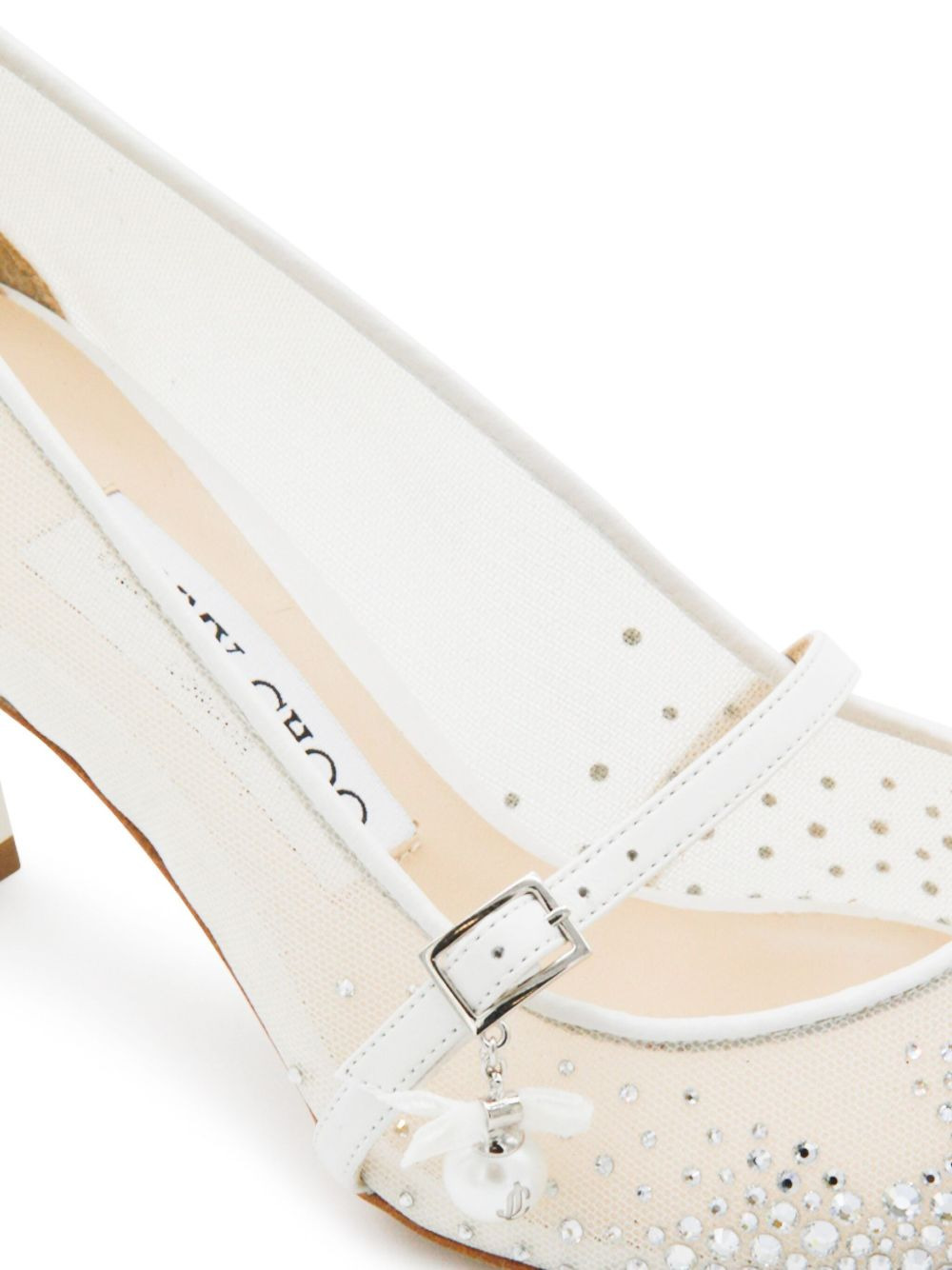 65mm crystal-embellished mesh pumps - 4