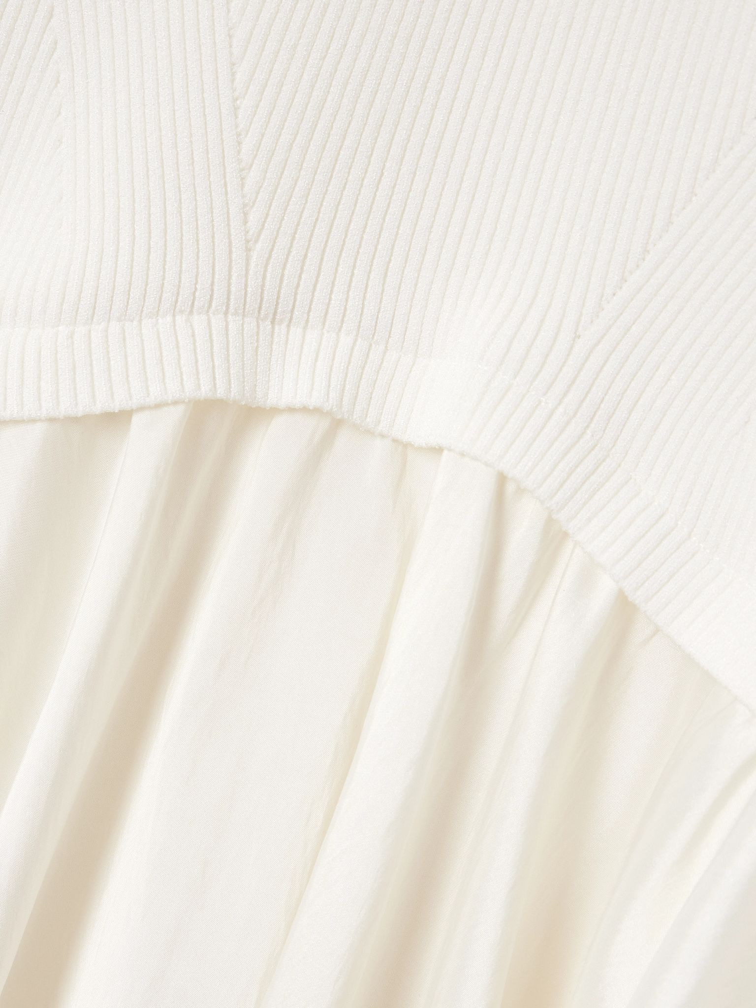 Kenny ribbed-knit and pleated taffeta mini dress White - 4