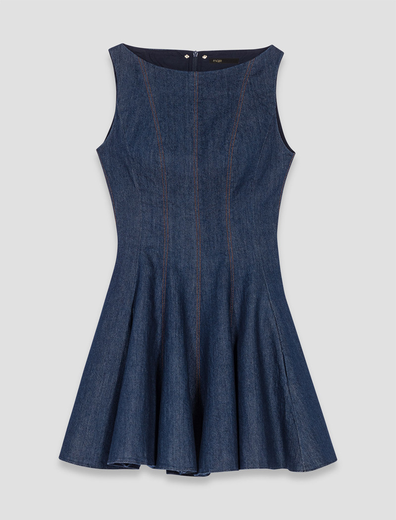Mini denim dress with ruffles 1