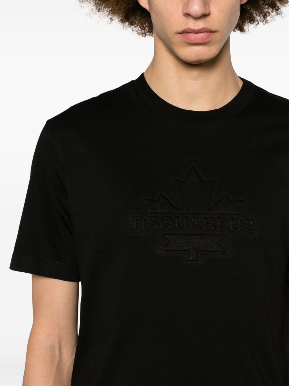 logo-embossed cotton T-shirt - 5