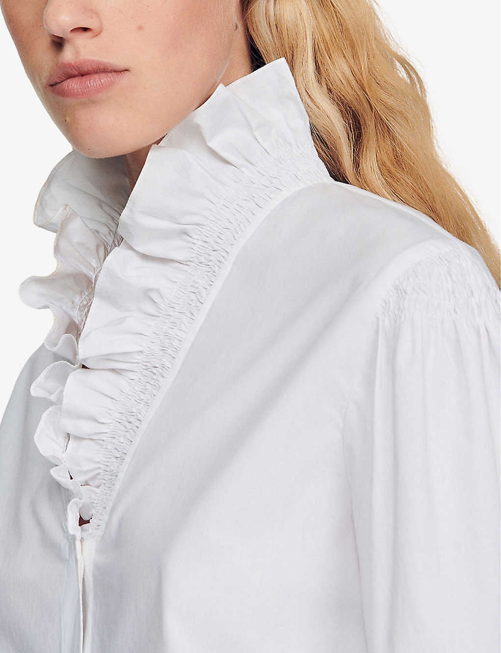 Lisandra ruffled-collar organic-cotton shirt - 5
