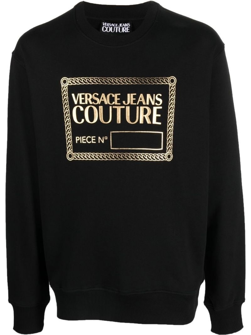 logo-print crew neck sweatshirt - 1