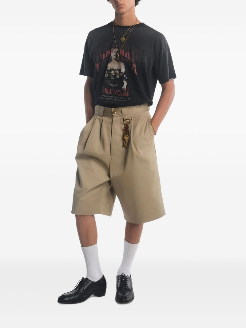 WILLY CHAVARRIA pleated logo-patch shorts outlook