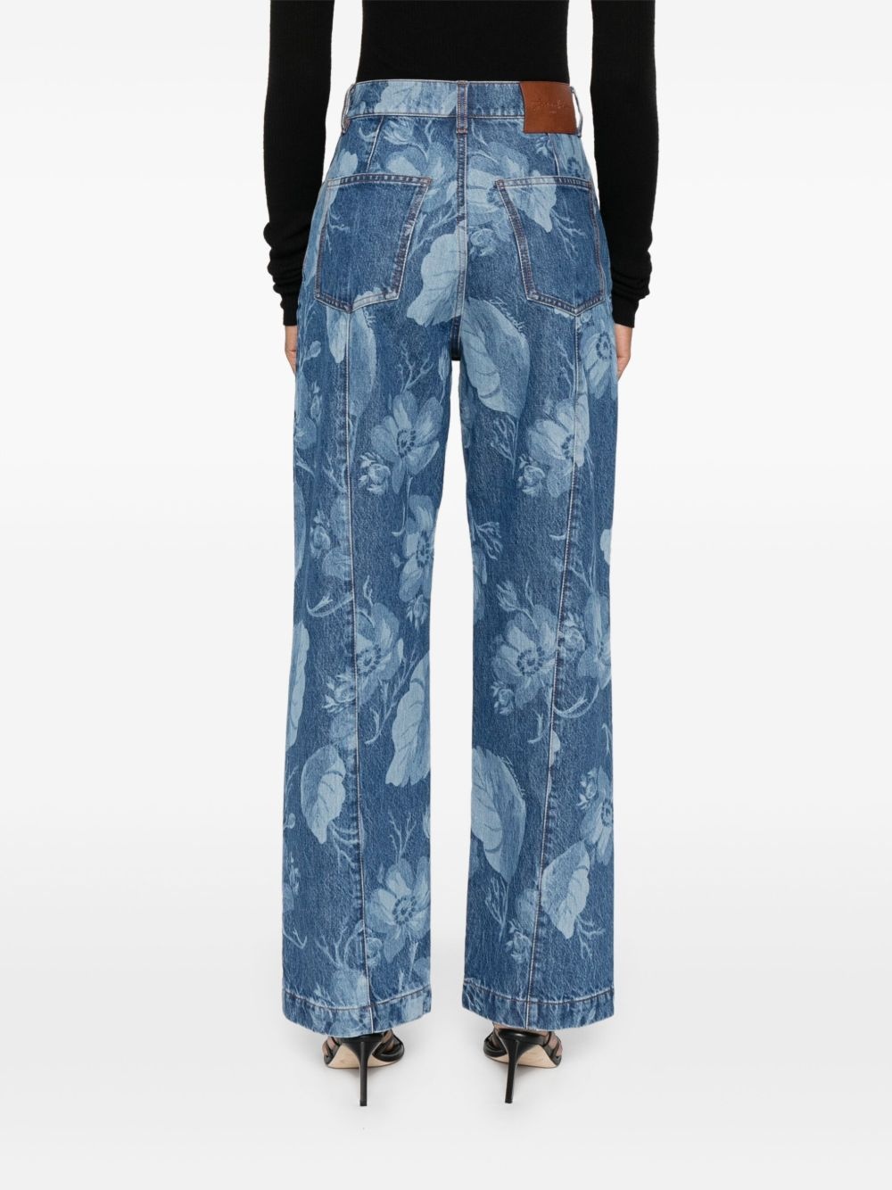 Sea Garden-print jeans - 4