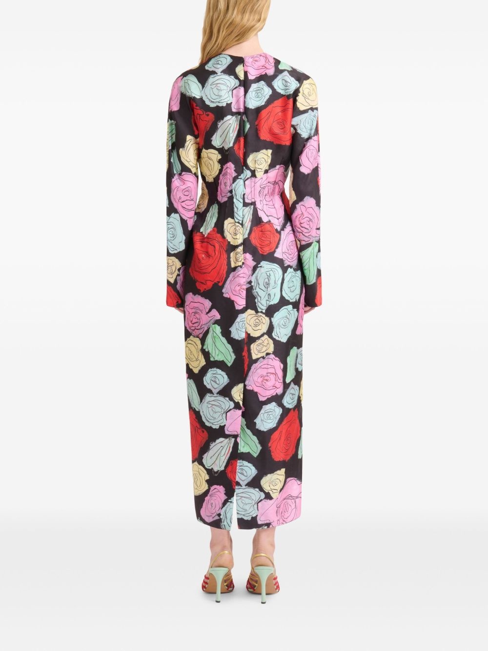 floral-print long-sleeve dress - 4