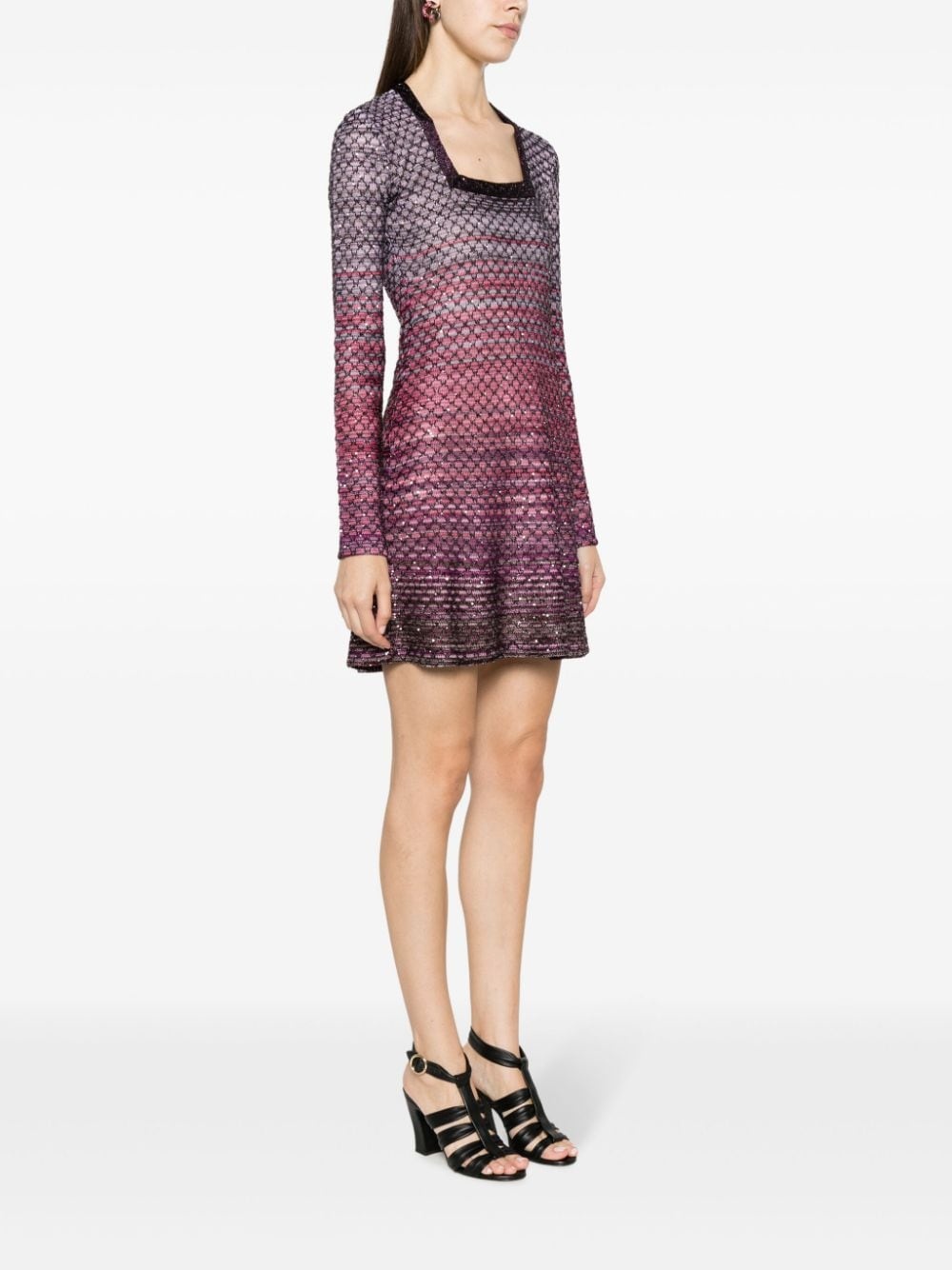 sequin-embellished gradient-effect minidress - 3