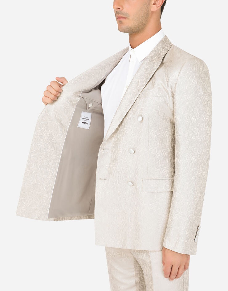 Double-breasted silk jacquard Martini-fit suit - 8