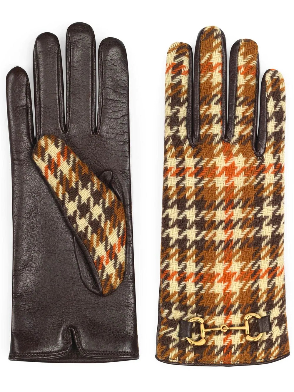 houndstooth-pattern Horsebit gloves - 1