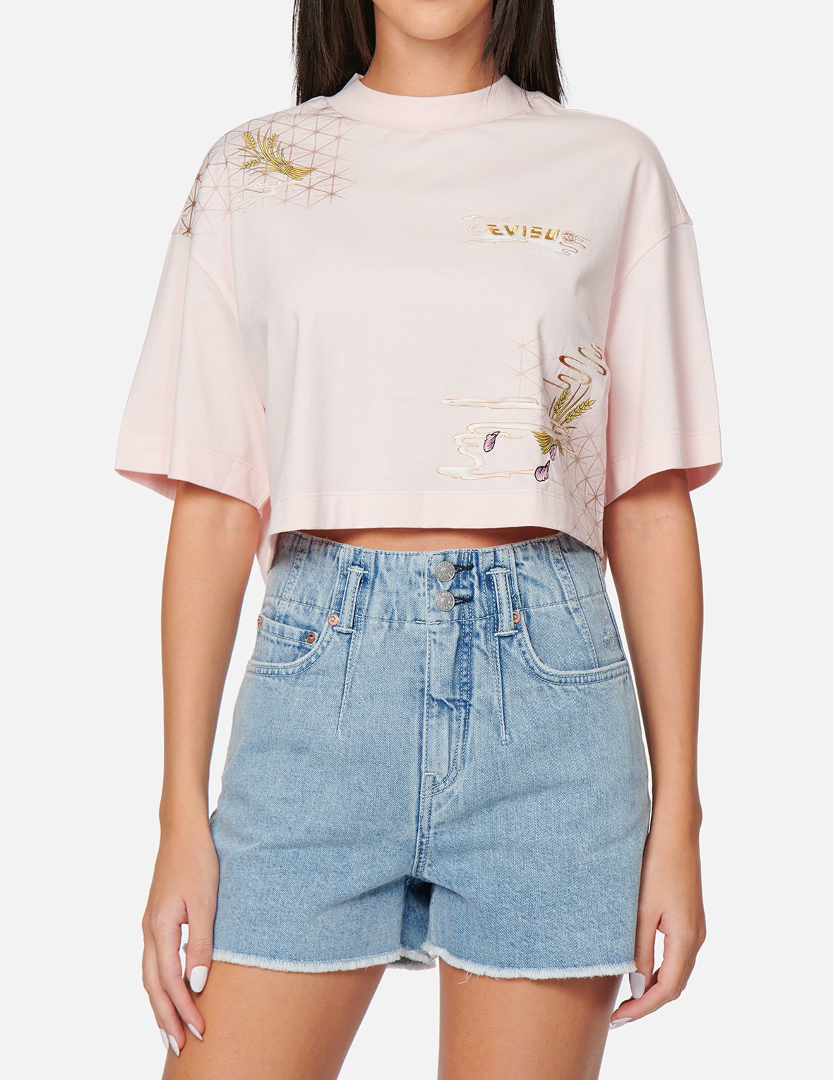 JAPANESE GRAPHICS PRINT CROPPED T-SHIRT - 3