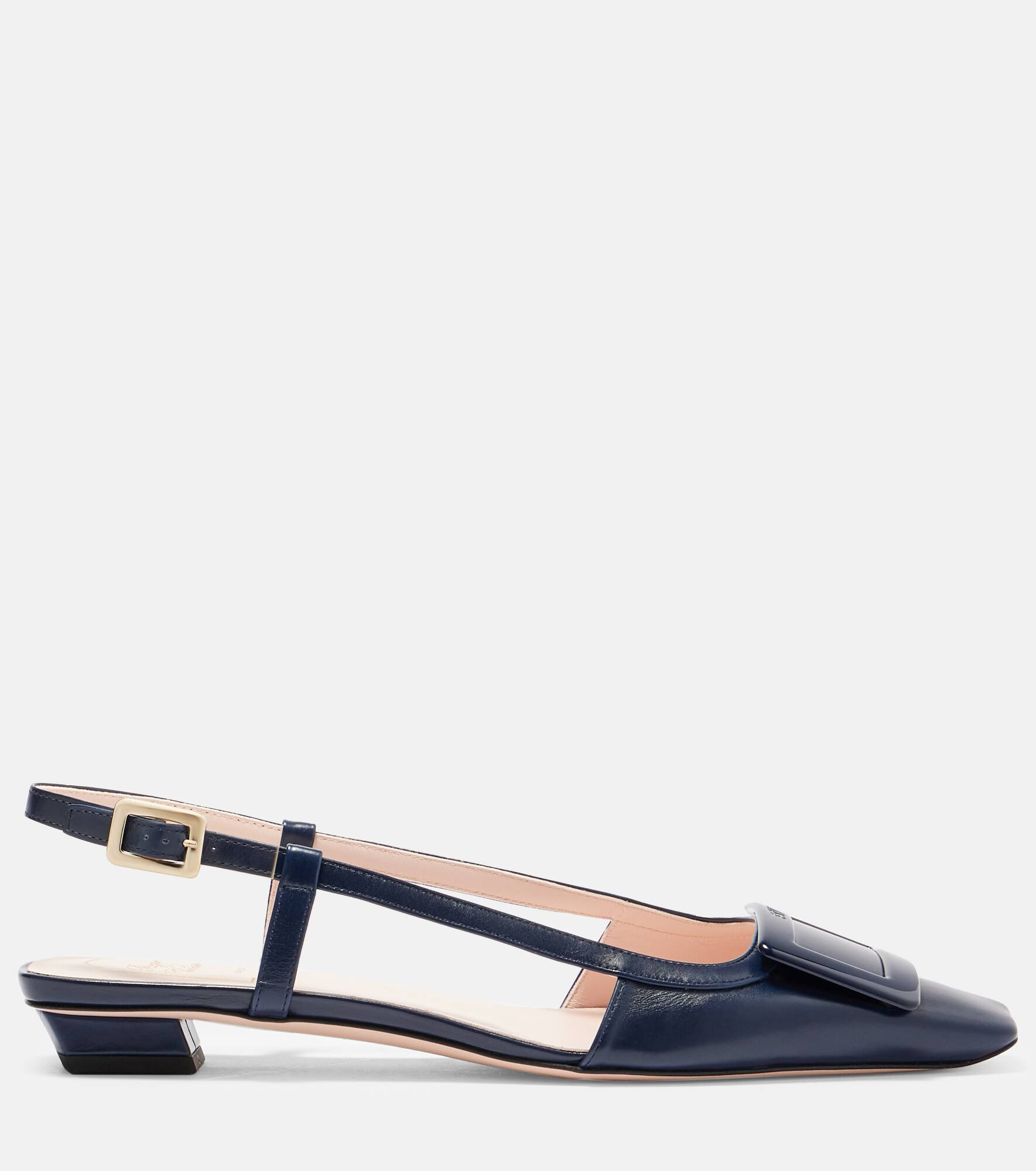 Belle Vivier 25 leather slingback flats - 4