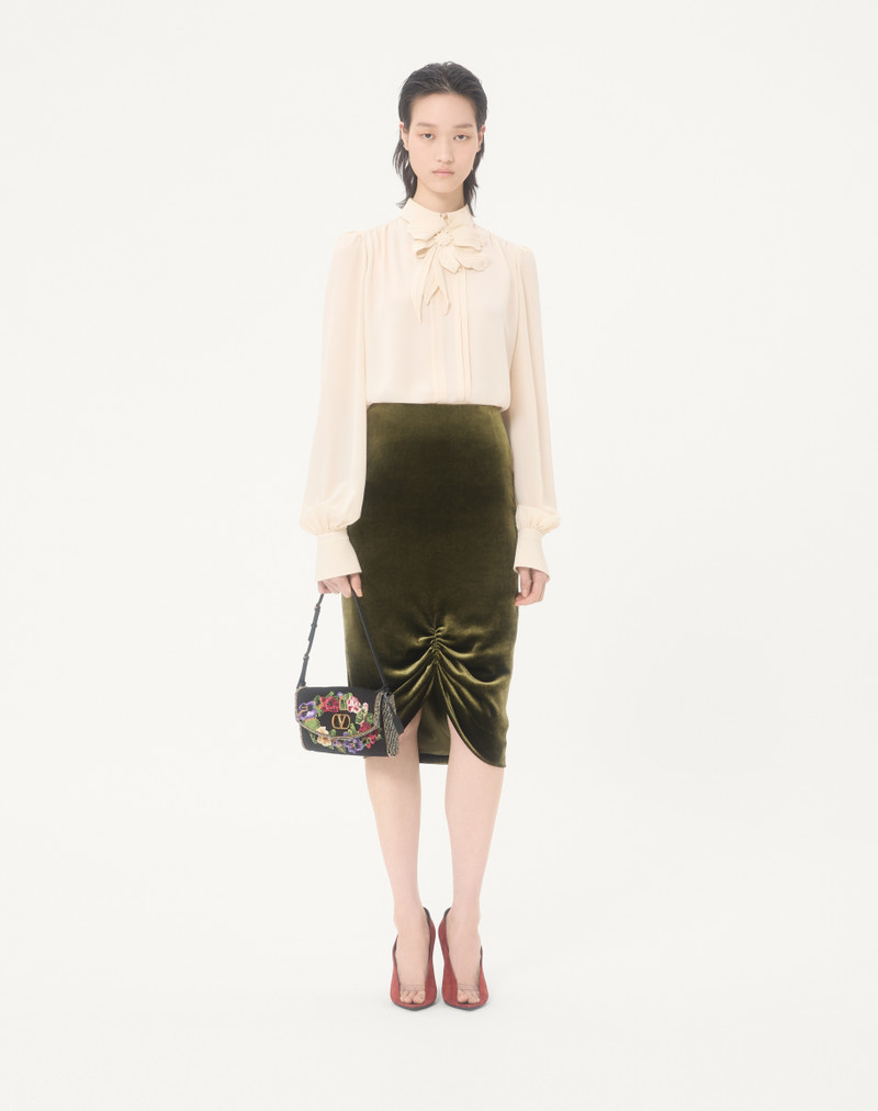 Valentino EMBROIDERED CREPE DE CHINE TOP outlook